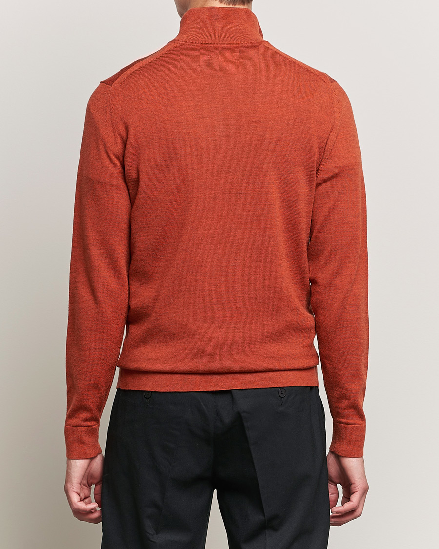 Herr | Tröjor | Calvin Klein | Superior Wool Knitted Half Zip Gingerbread Brown