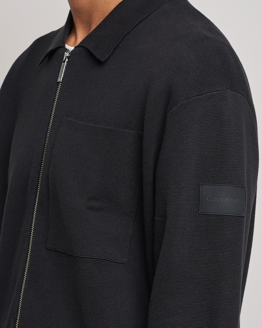 Herr | Tröjor | Calvin Klein | Milano Knitted Full Zip Sweater Black