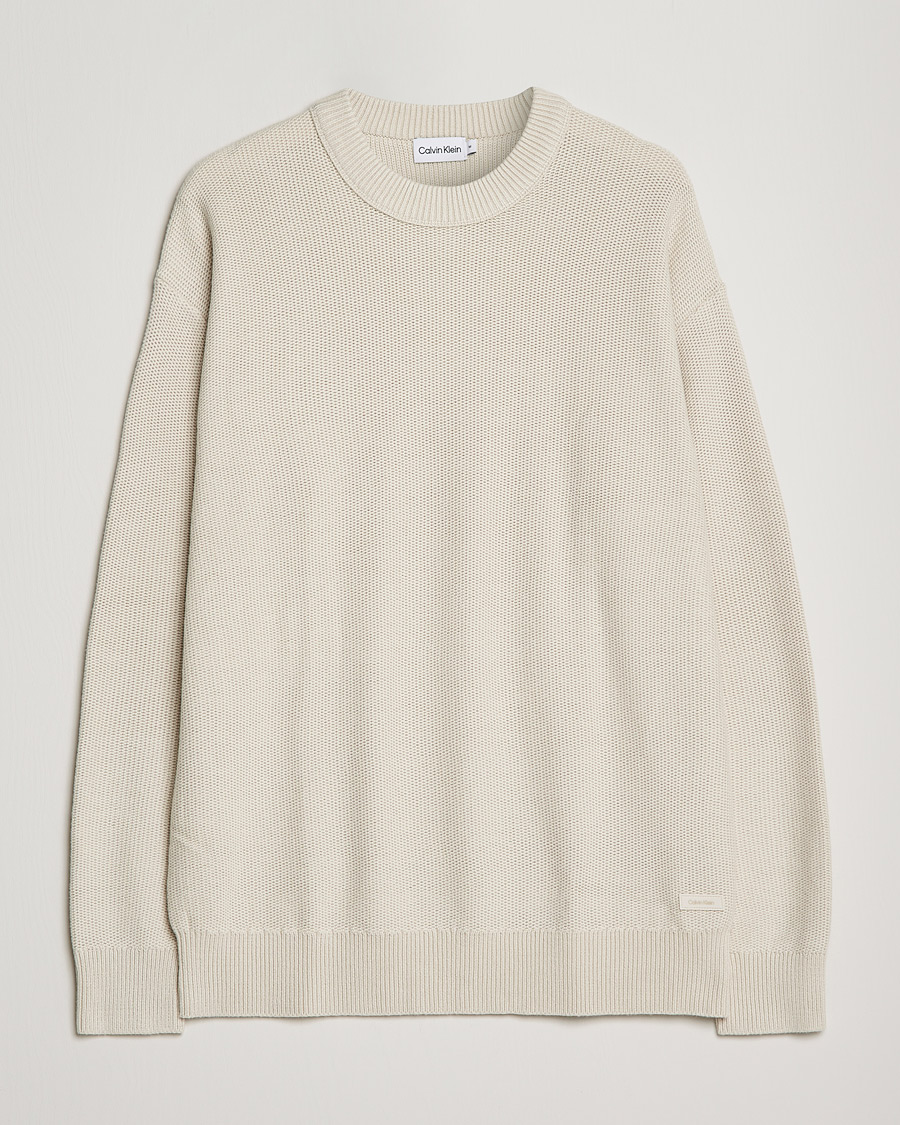 Herr | Tröjor | Calvin Klein | Texture Knitted Sweater Stony Beige