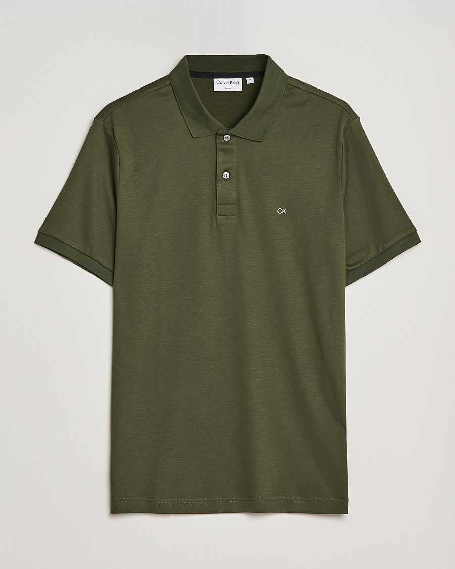 Herr | Pikéer | Calvin Klein | Slim Fit Smooth Cotton Polo Dark Olive