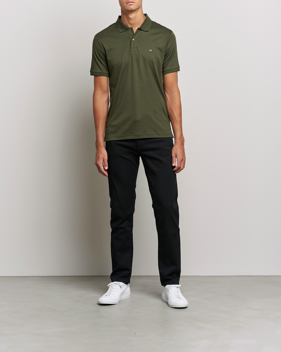 Herr | Pikéer | Calvin Klein | Slim Fit Smooth Cotton Polo Dark Olive