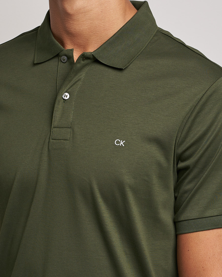 Herr | Pikéer | Calvin Klein | Slim Fit Smooth Cotton Polo Dark Olive