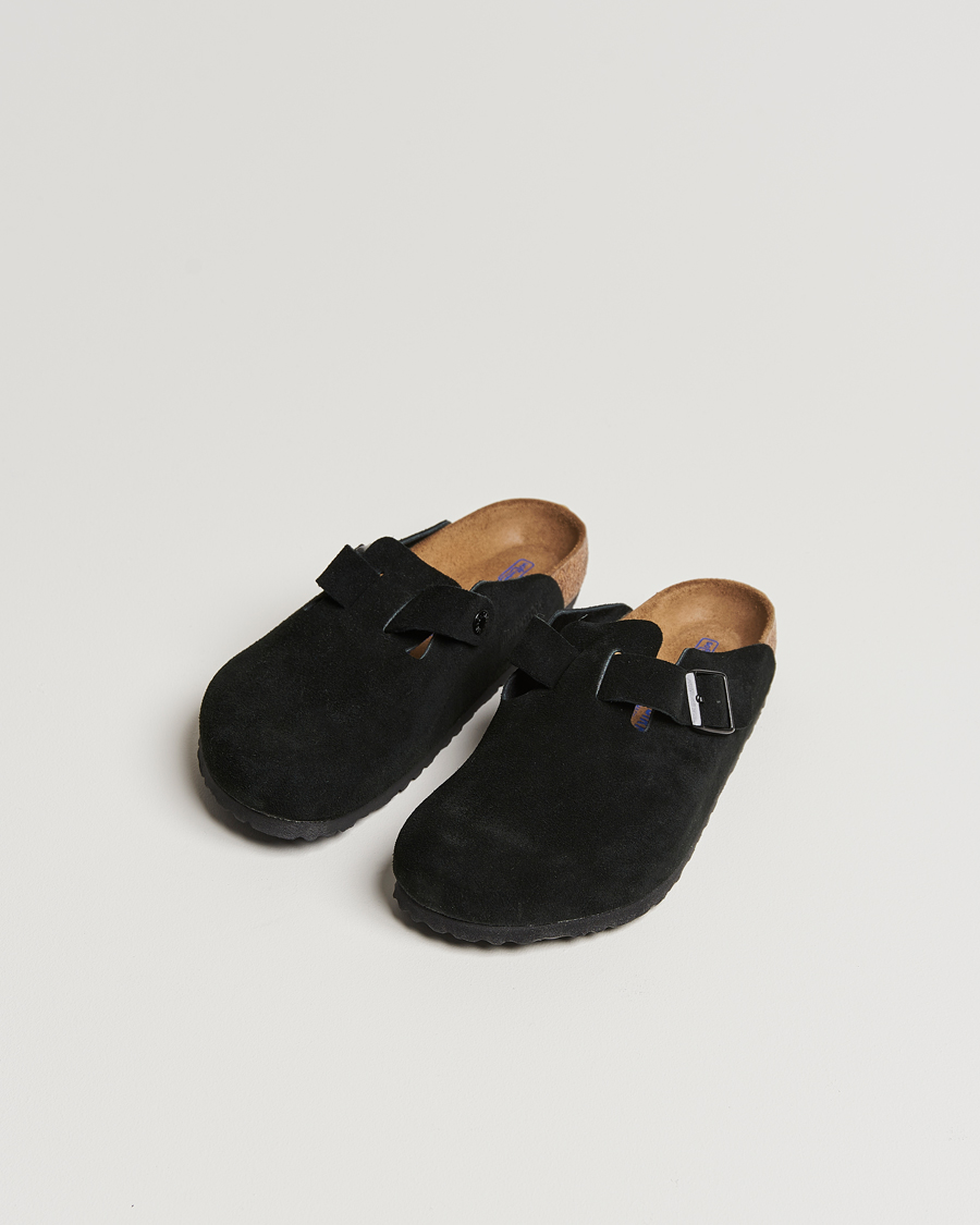 Herr | BIRKENSTOCK Boston Soft Footbed Black Suede | BIRKENSTOCK | Boston Soft Footbed Black Suede