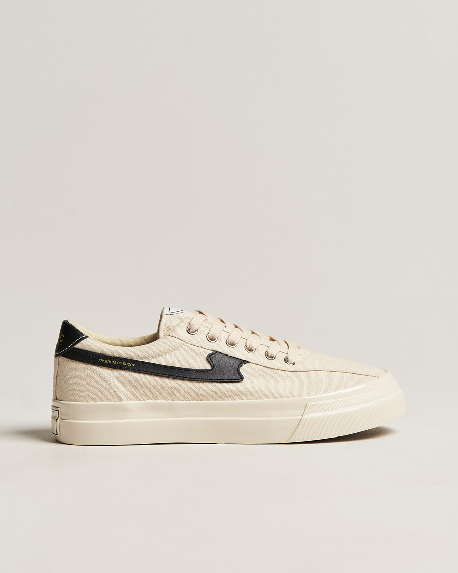 Herr | Stepney Workers Club Dellow S-Strike Canvas Sneaker Ecru Black | Stepney Workers Club | Dellow S-Strike Canvas Sneaker Ecru Black