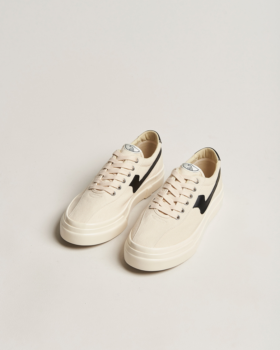 Herr | Stepney Workers Club Dellow S-Strike Canvas Sneaker Ecru Black | Stepney Workers Club | Dellow S-Strike Canvas Sneaker Ecru Black