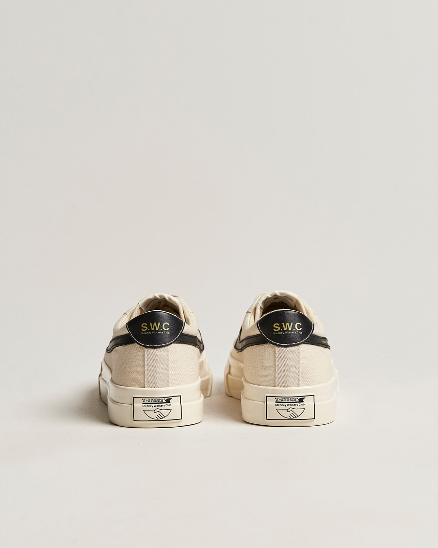 Herr | Stepney Workers Club Dellow S-Strike Canvas Sneaker Ecru Black | Stepney Workers Club | Dellow S-Strike Canvas Sneaker Ecru Black