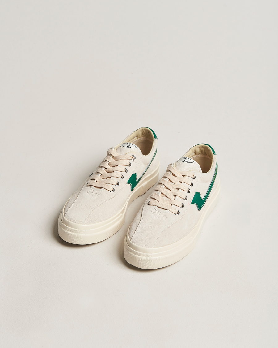 Herr | Stepney Workers Club Dellow S-Strike Suede Sneaker Ecru/Green | Stepney Workers Club | Dellow S-Strike Suede Sneaker Ecru/Green