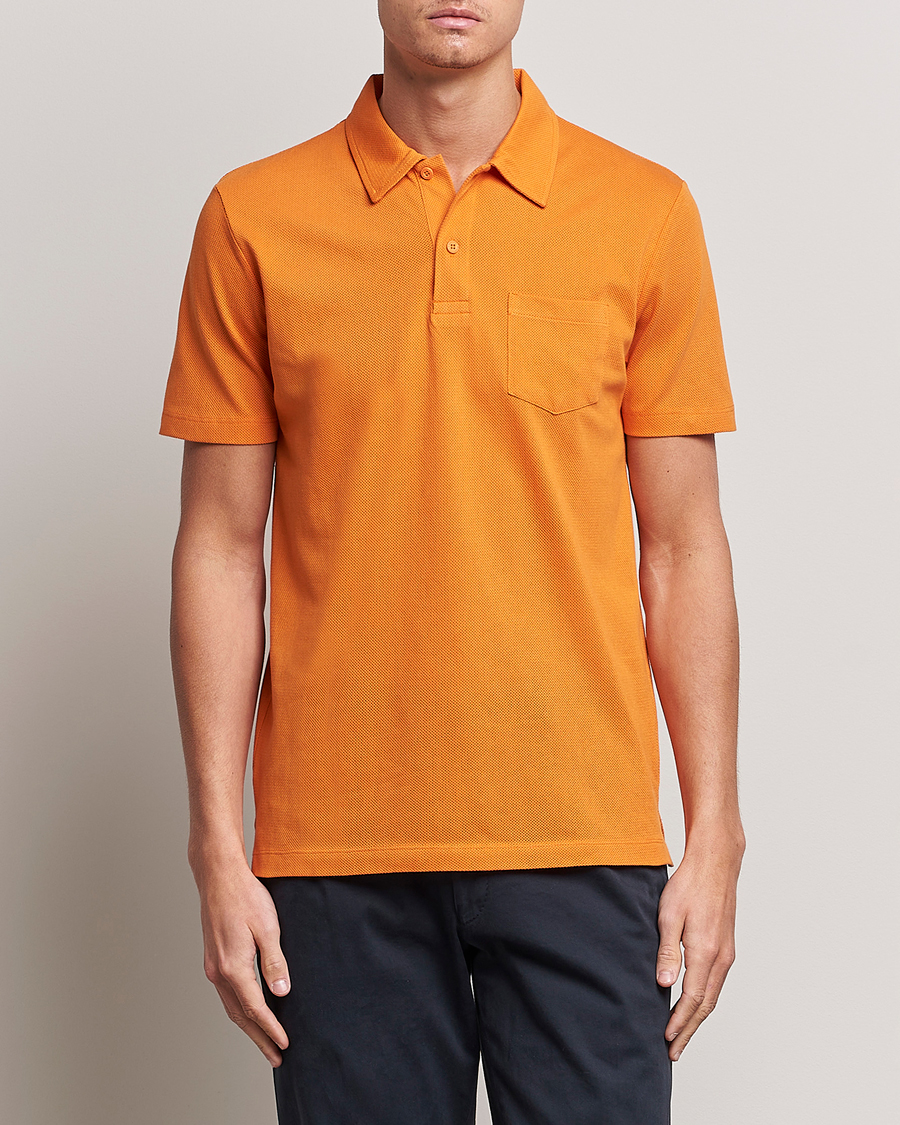 Herr |  | Sunspel | Riviera Polo Shirt Flame Orange