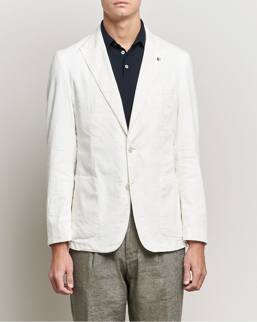 Herr | Kavajer | BOSS BLACK | BOSS Hanry Linen Peak Lapel Blazer White