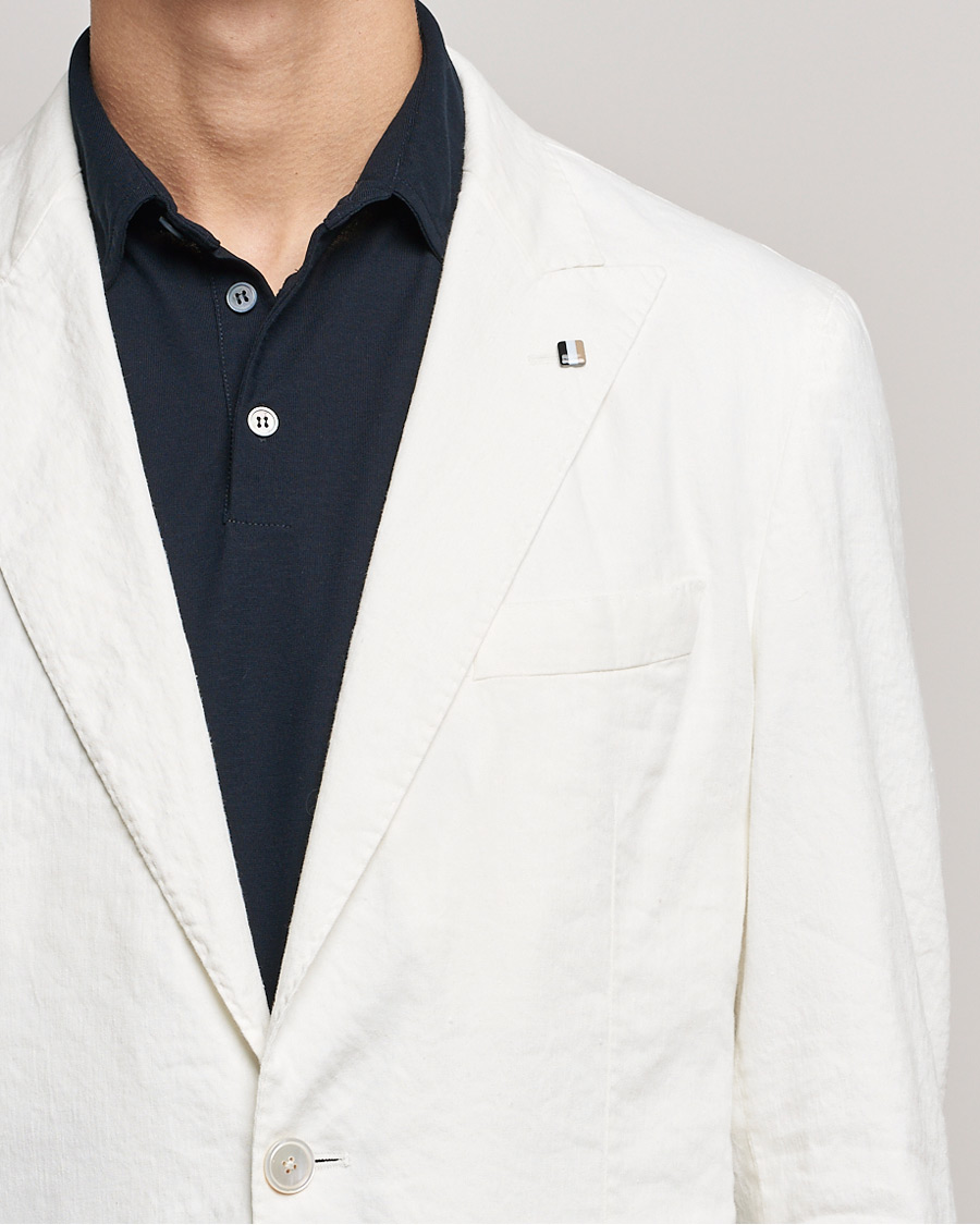 Herr | Kavajer | BOSS BLACK | BOSS Hanry Linen Peak Lapel Blazer White