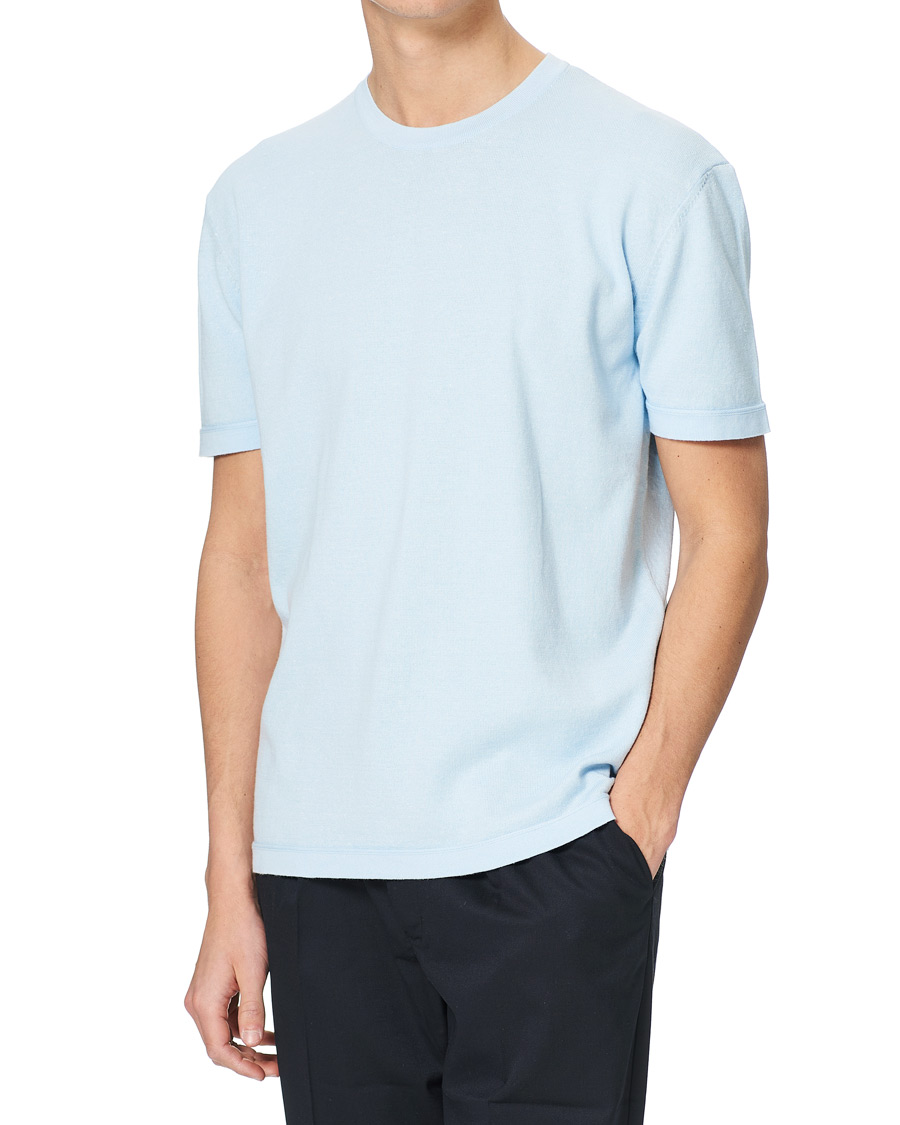 Herr | Linneavdelningen | BOSS | Tameo Cotton/Linen T-shirt Light Blue
