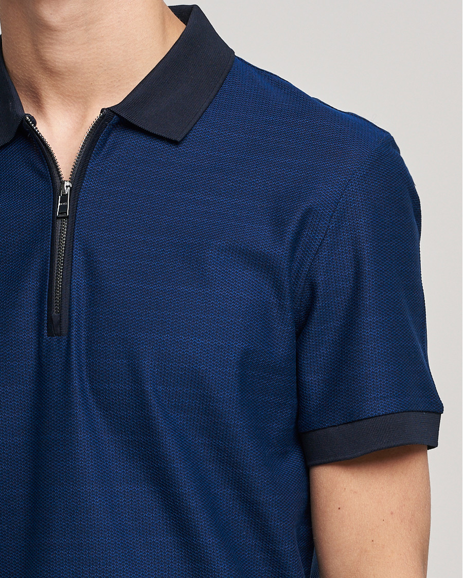 Herr | Pikéer | BOSS BLACK | Polston Half-Zip Polo Dark Blue