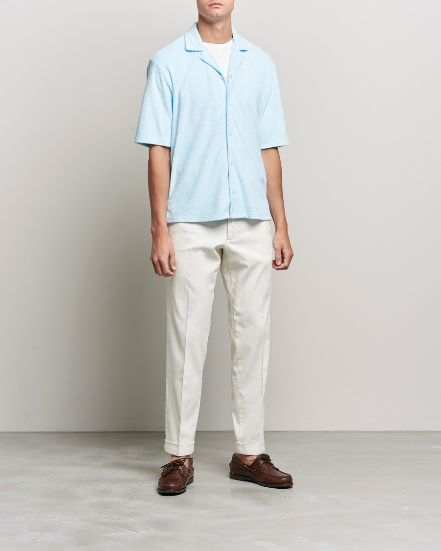 Herr | Kortärmade skjortor | BOSS | Lars Terry Short Sleeve Shirt Light Blue