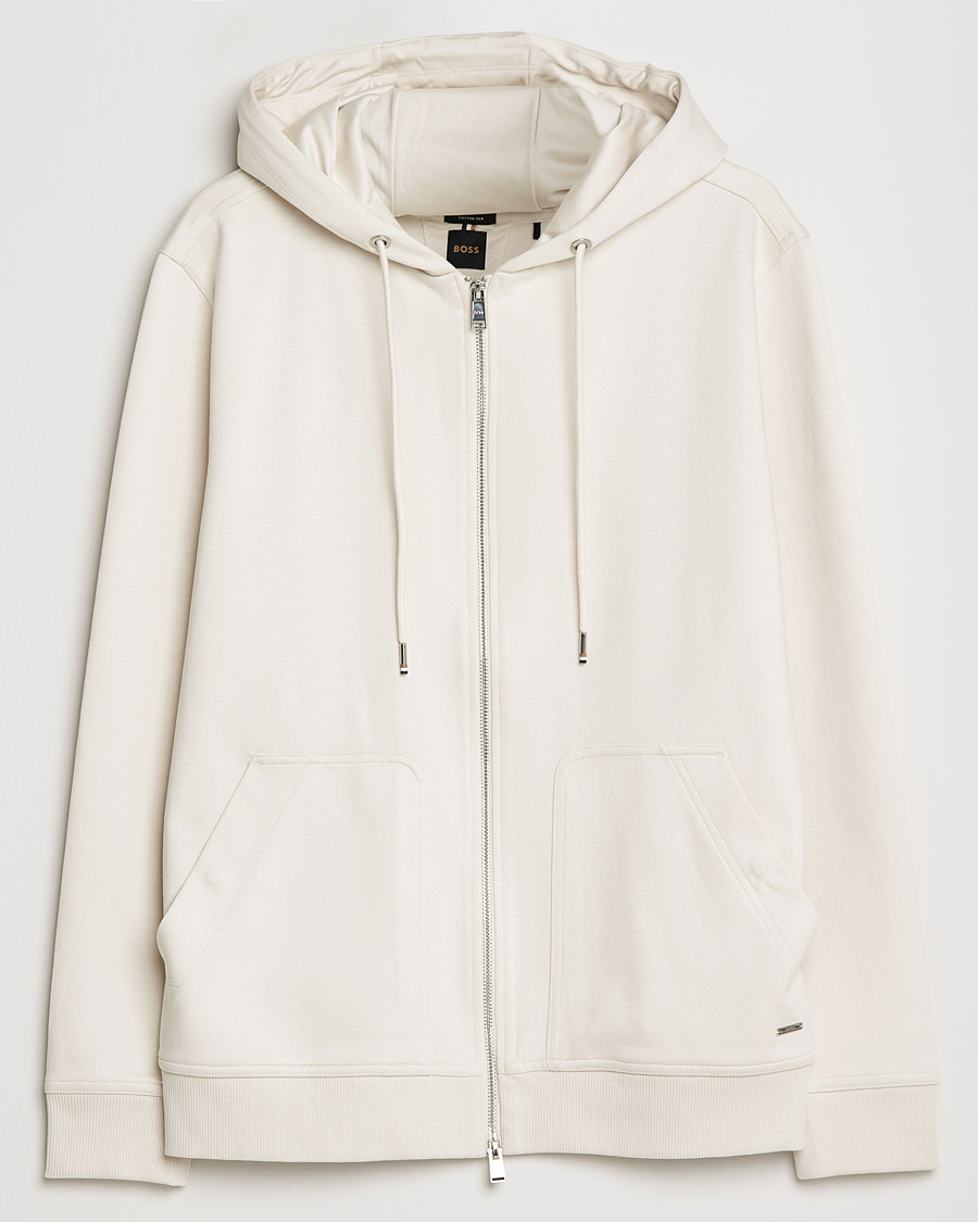 Herr | Tröjor | BOSS BLACK | Tailored Smith Full Zip Hoodie Open White