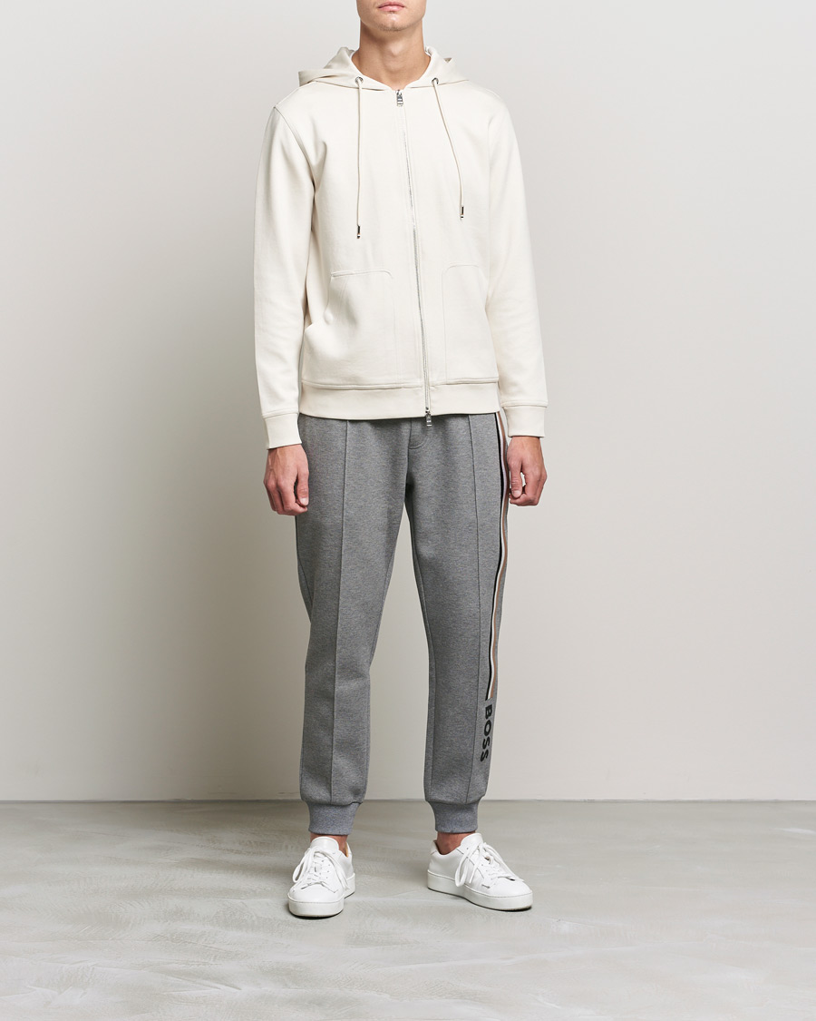 Herr | Tröjor | BOSS BLACK | Tailored Smith Full Zip Hoodie Open White