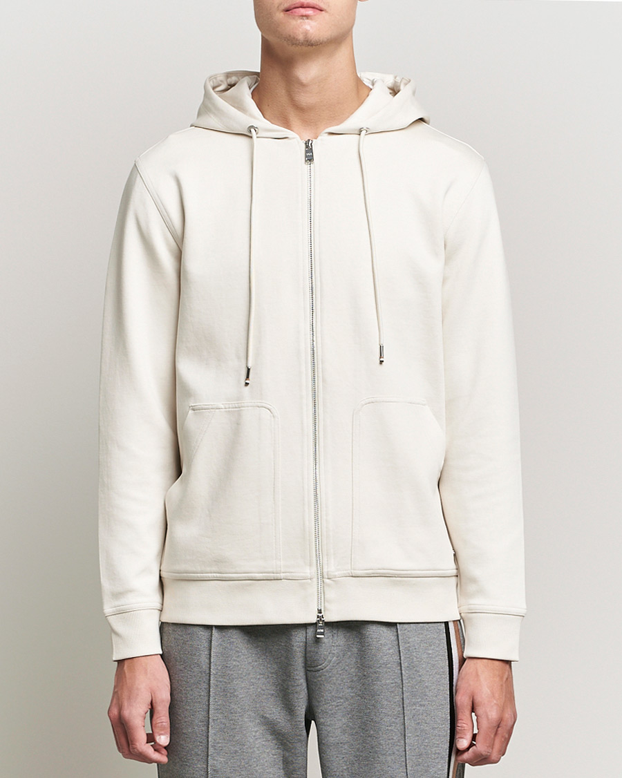Herr | Tröjor | BOSS BLACK | Tailored Smith Full Zip Hoodie Open White