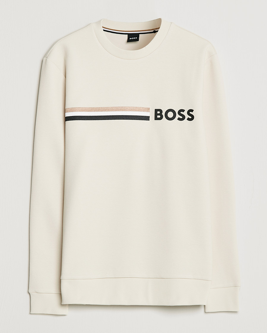Herr | Tröjor | BOSS BLACK | Stadler Logo Crew Neck Sweatshirt Open White