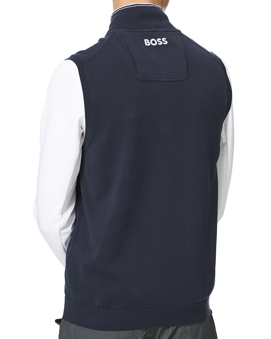 Herr | Tröjor | BOSS GREEN | Zolf Half Zip Vest Dark Blue