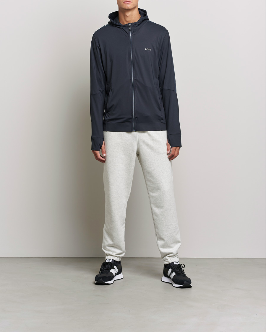 Herr | Tröjor | BOSS GREEN | Sicon Gym Full Zip Hoodie Dark Blue