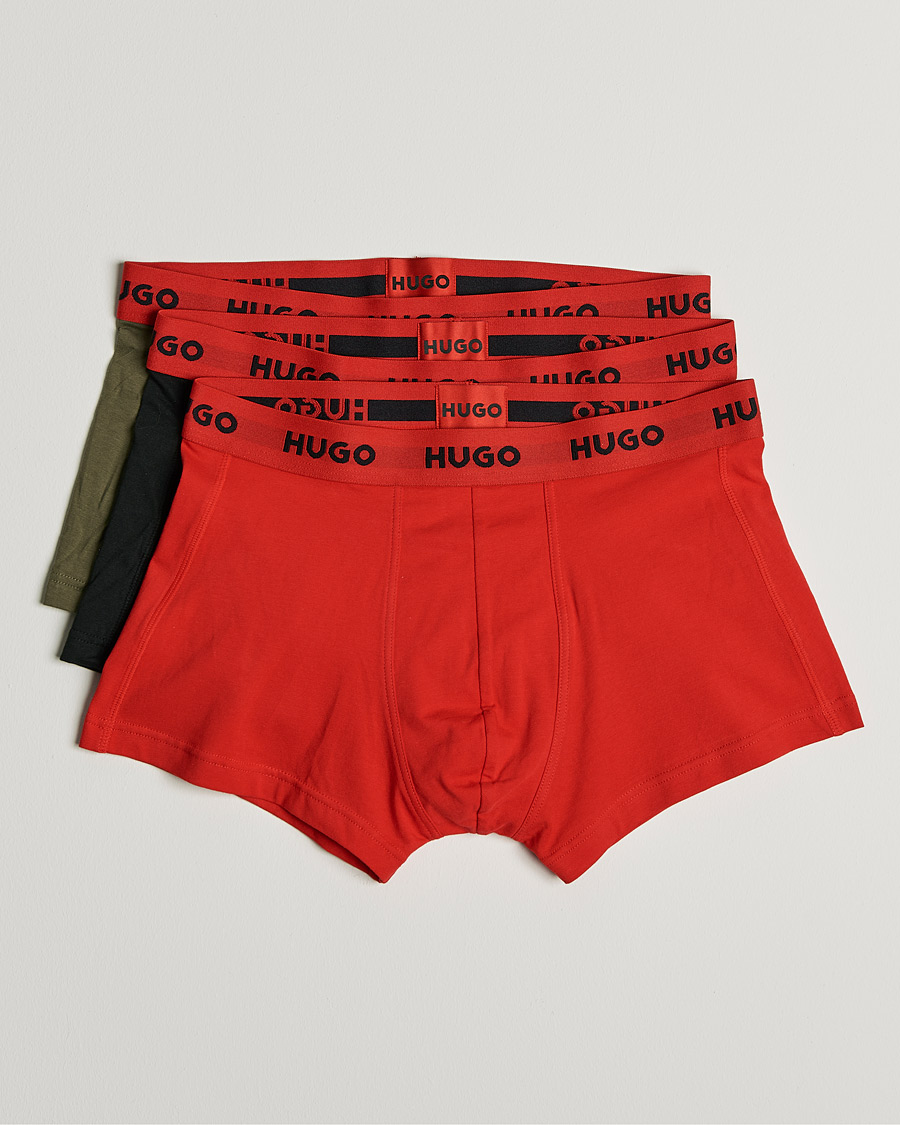 Herr | Underkläder | HUGO | 3-Pack Trunks Black/Green/Red