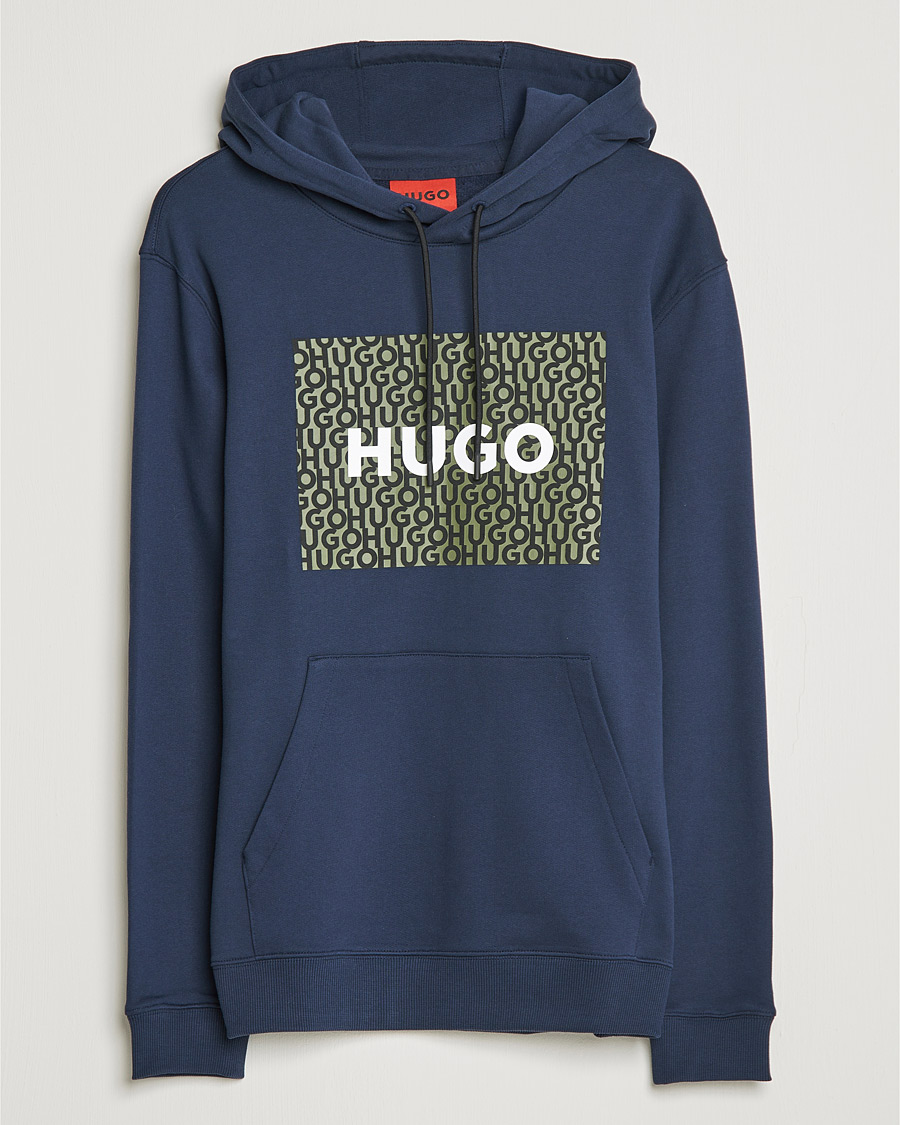 Herr | Tröjor | HUGO | Dreeman Monogram Logo Hoodie Dark Blue
