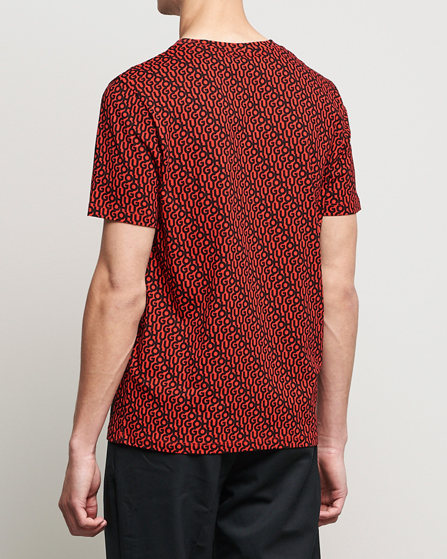 Herr | T-Shirts | HUGO | Dorton Monogram Print Crew Neck Tee Red