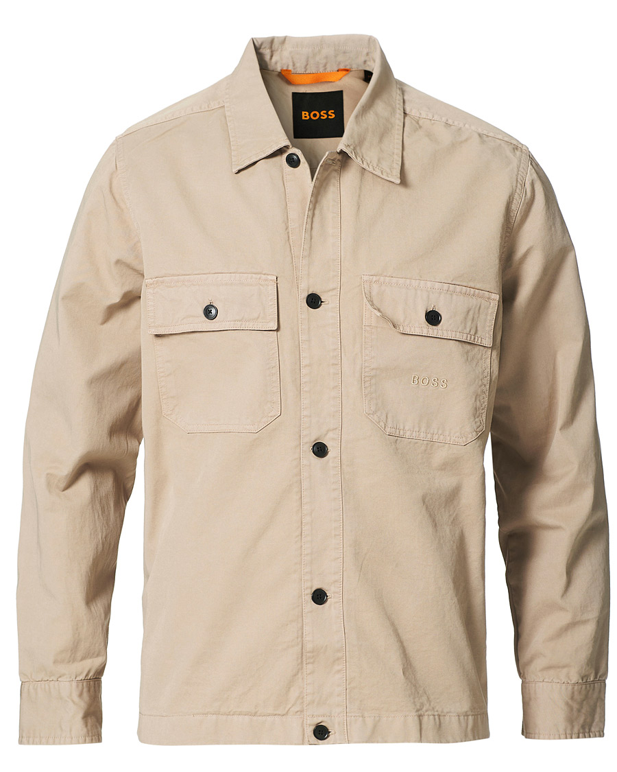 Herr | Skjortor | BOSS ORANGE | BOSS Casual Lovvo Pocket Overshirt Light Beige