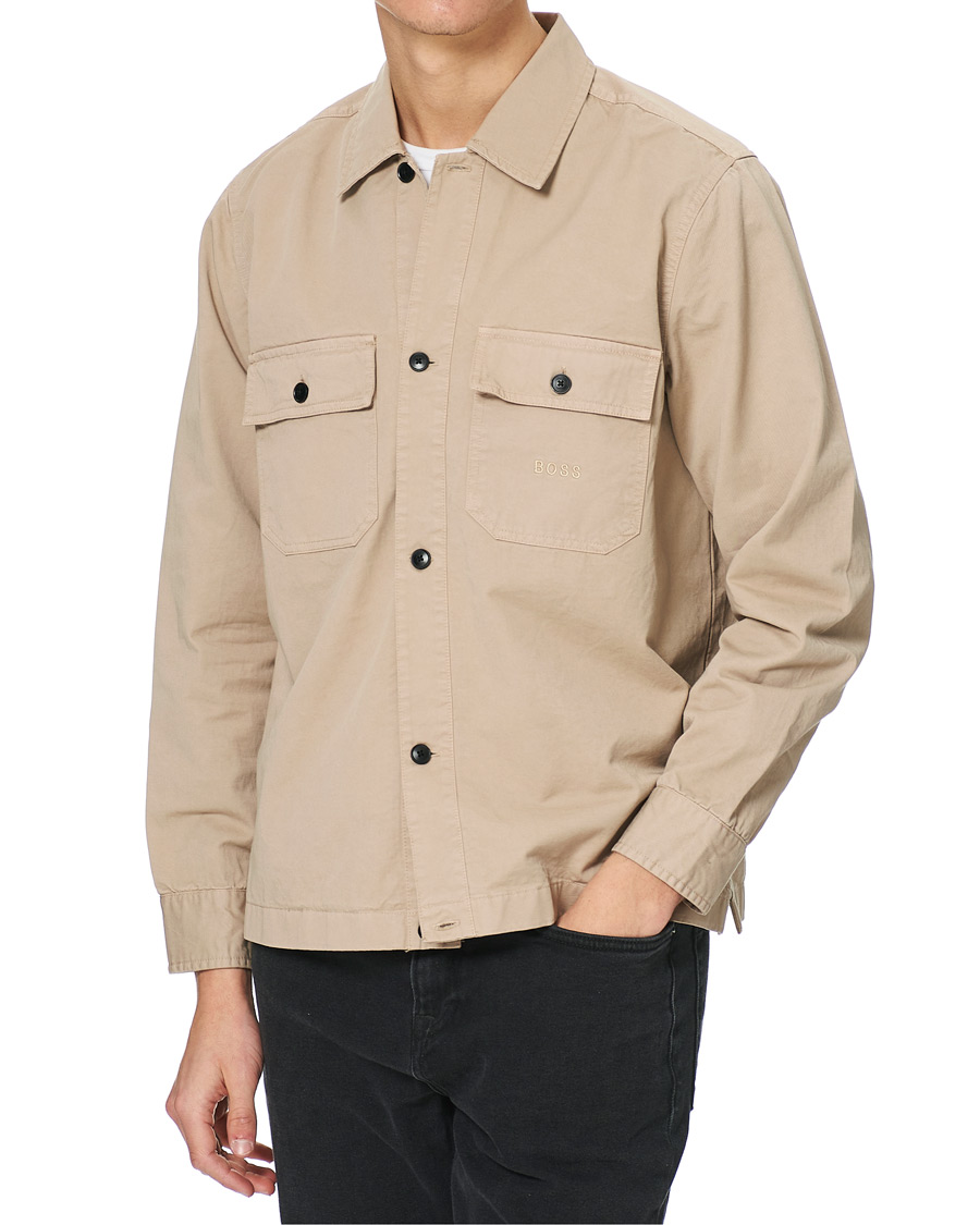 Herr | Skjortor | BOSS ORANGE | BOSS Casual Lovvo Pocket Overshirt Light Beige