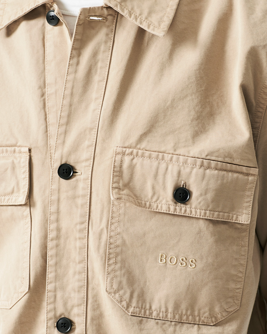 Herr | Skjortor | BOSS ORANGE | BOSS Casual Lovvo Pocket Overshirt Light Beige