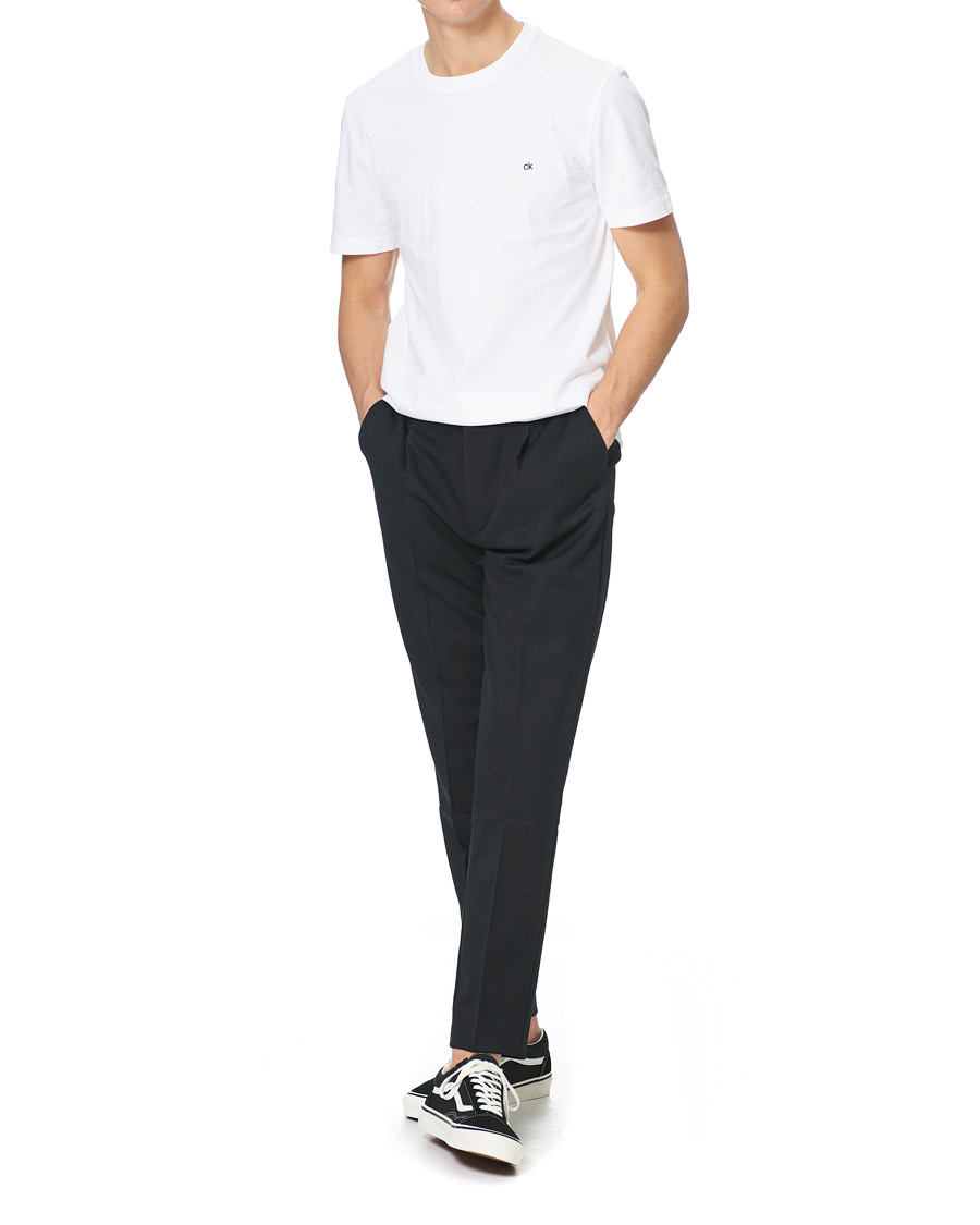 Herr | T-Shirts | Calvin Klein | Cotton Embroidery Logo Crew Neck T-Shirt White