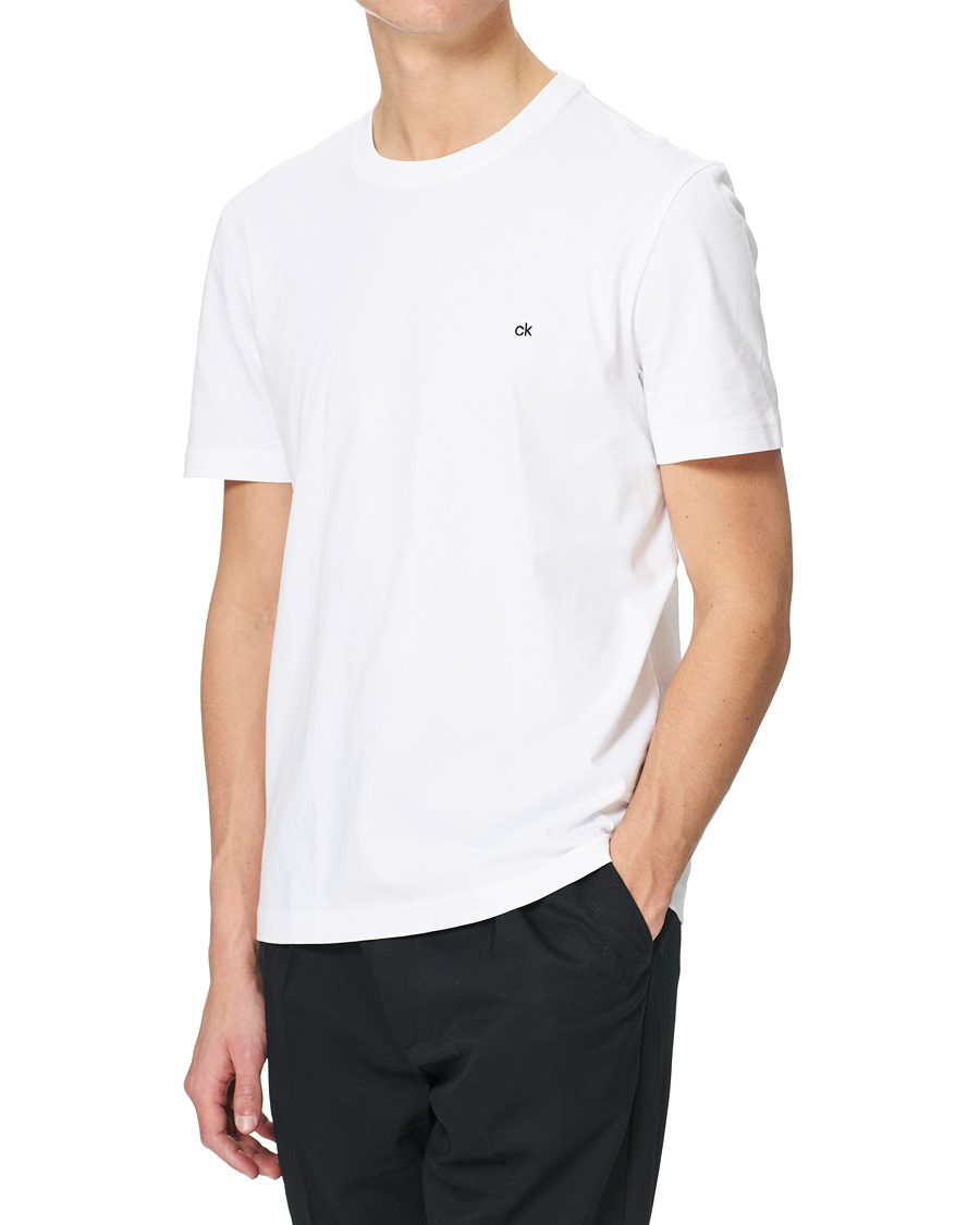 Herr |  | Calvin Klein | Cotton Embroidery Logo Crew Neck T-Shirt White
