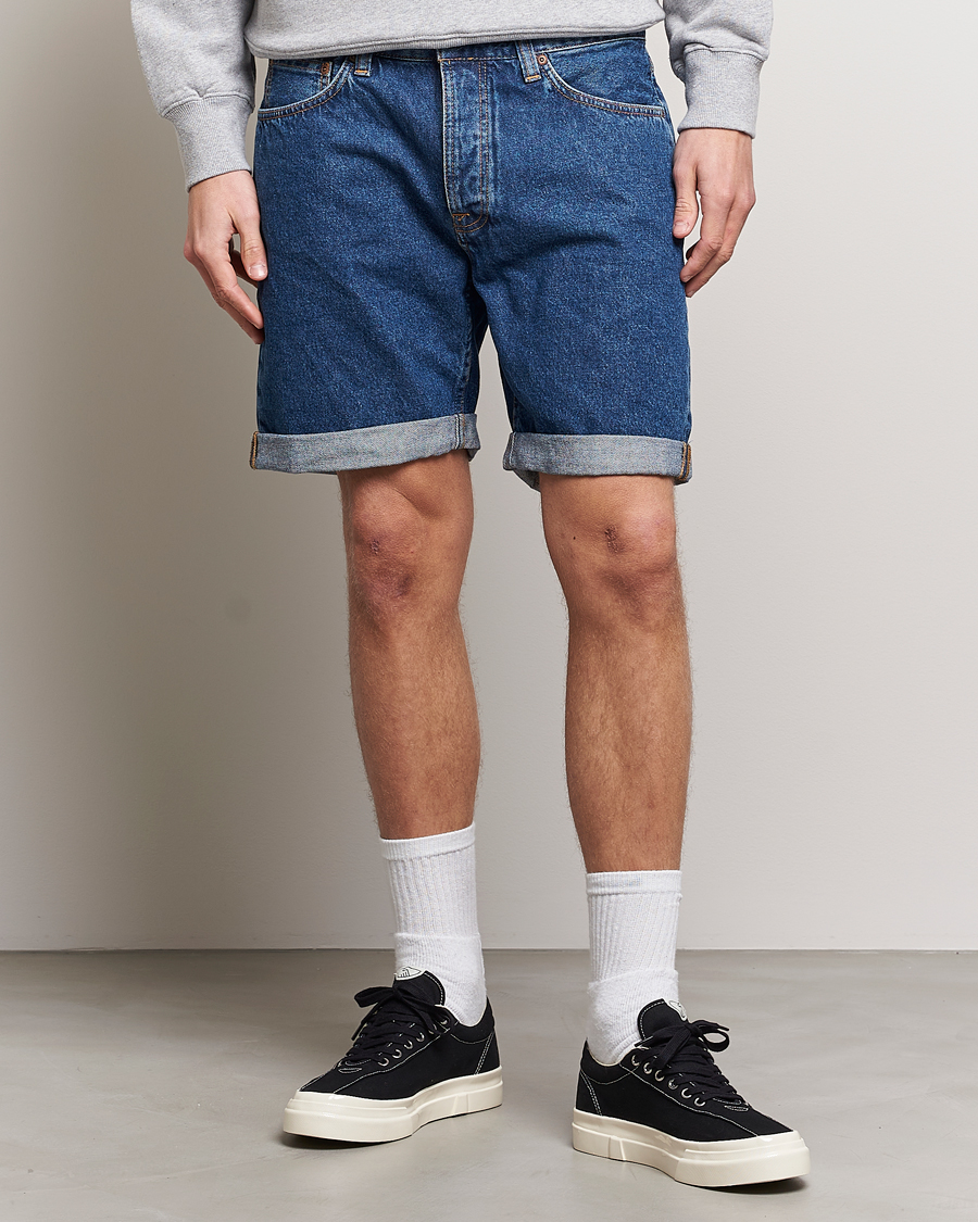 Herr | Nudie Jeans | Nudie Jeans | Josh Stretch Denim Shorts 90s Stone Denim