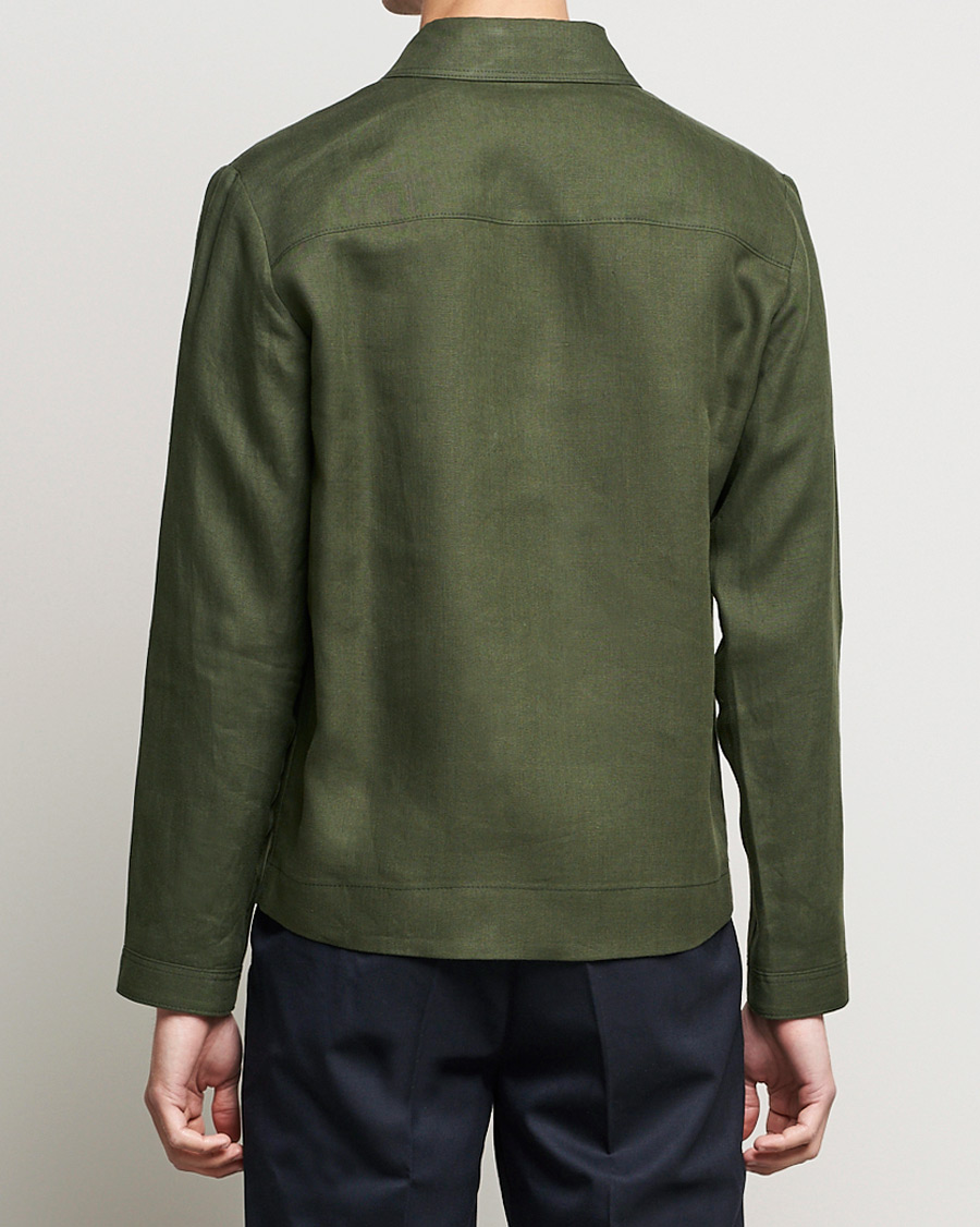 Herr | Jackor | Tiger of Sweden | Maddon Linen Shirt Jacket Green