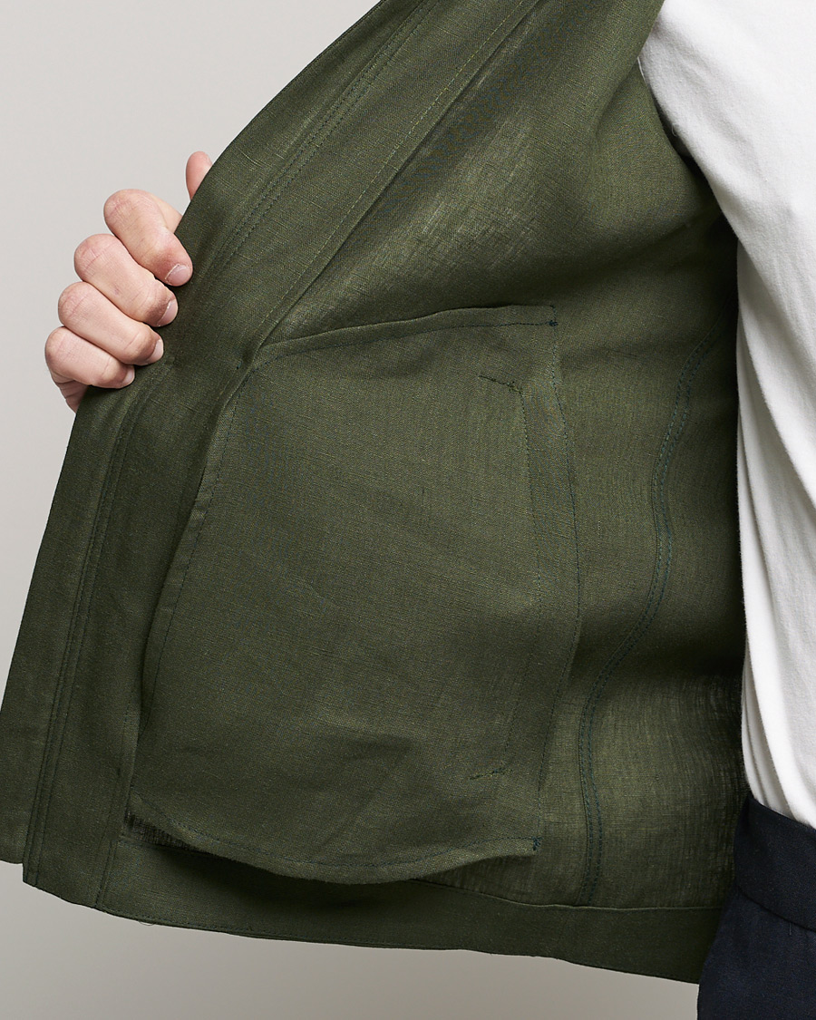 Herr | Jackor | Tiger of Sweden | Maddon Linen Shirt Jacket Green