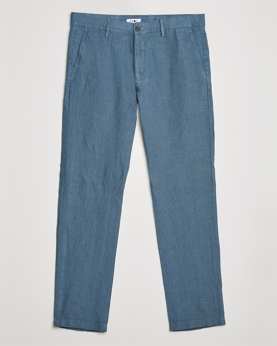 Herr | Linnebyxor | NN07 | Karl Linen Trousers Dust Blue