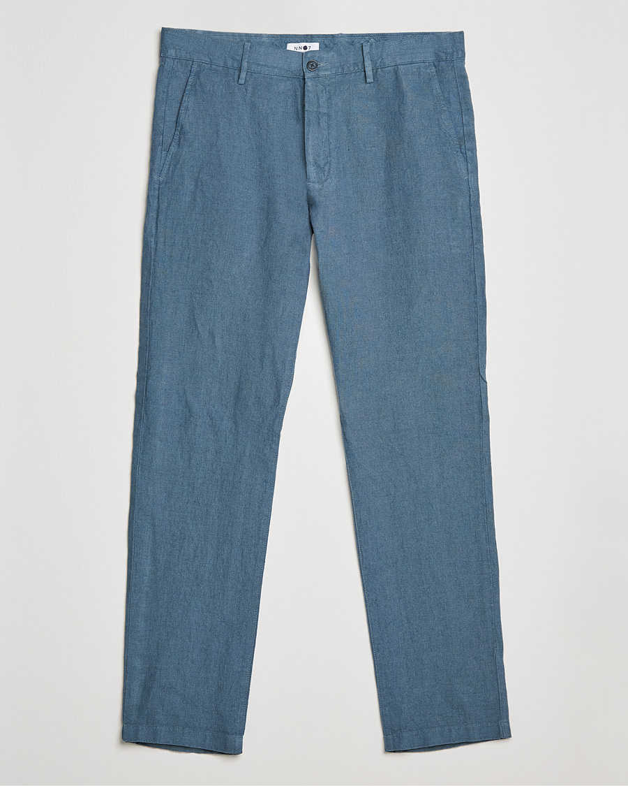 Herr | Byxor | NN07 | Karl Linen Trousers Dust Blue