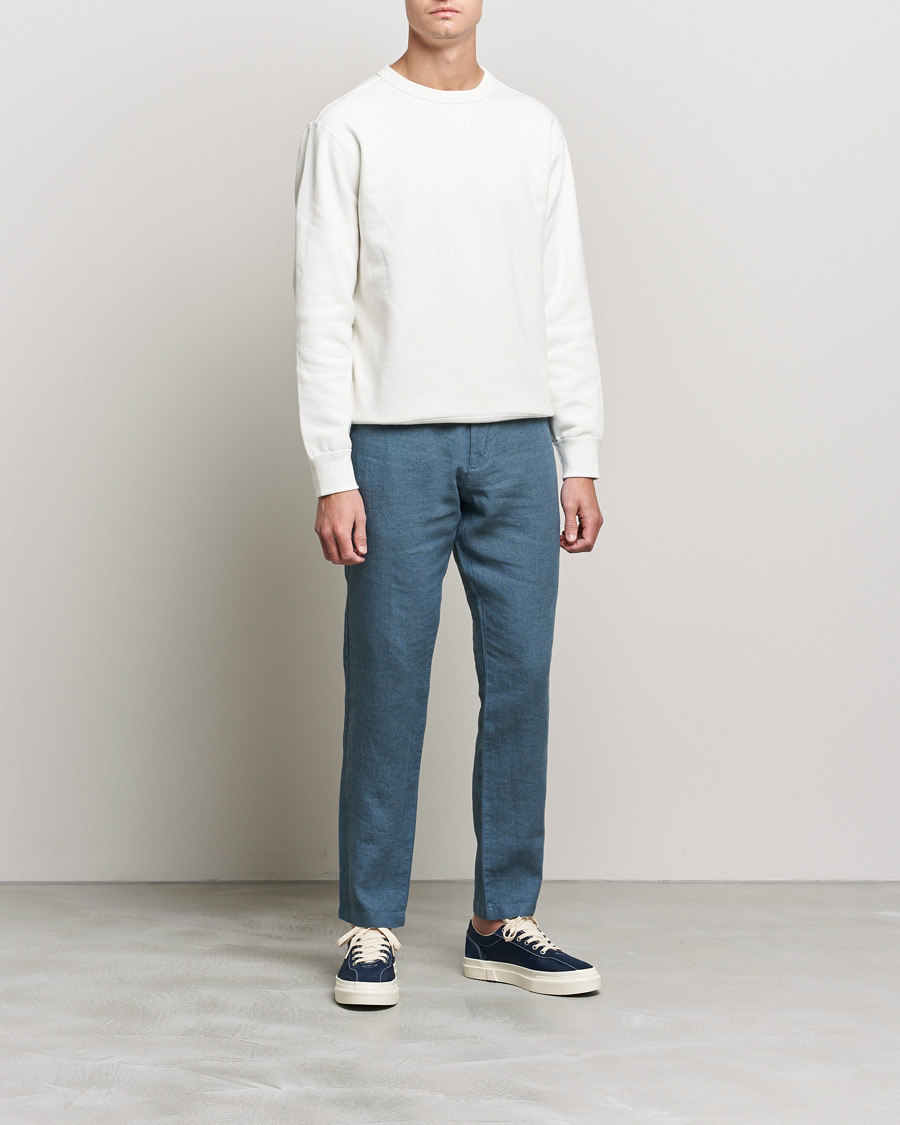 Herr | Byxor | NN07 | Karl Linen Trousers Dust Blue
