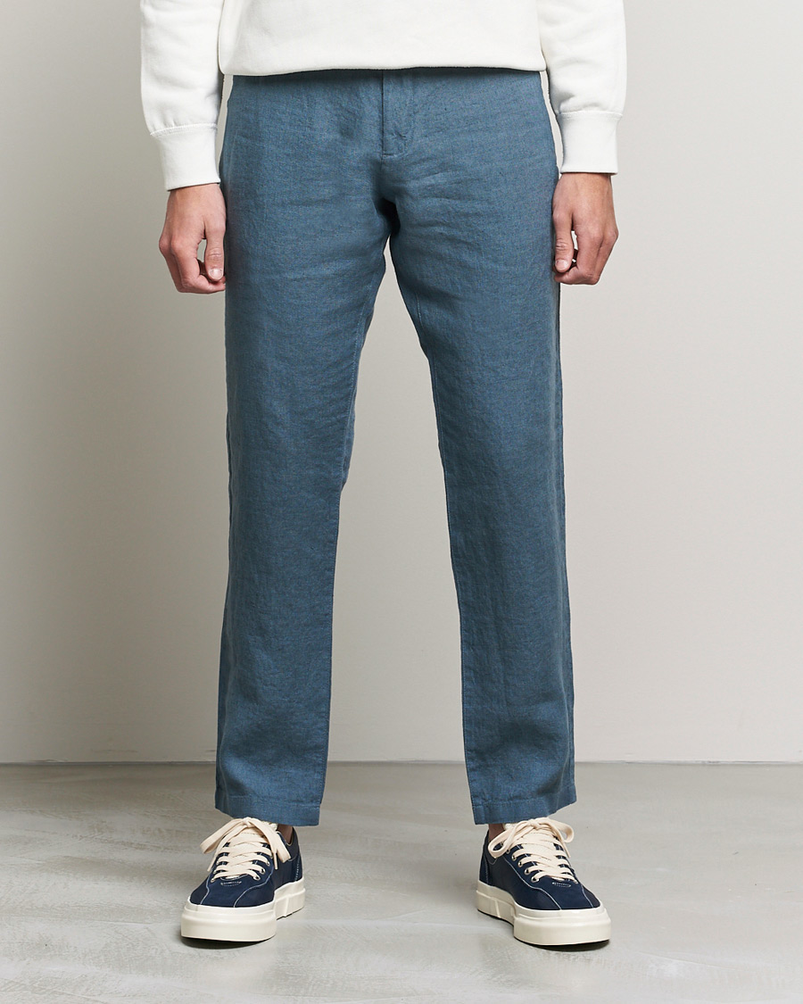 Herr | Byxor | NN07 | Karl Linen Trousers Dust Blue