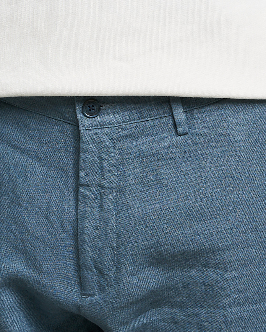 Herr | Byxor | NN07 | Karl Linen Trousers Dust Blue