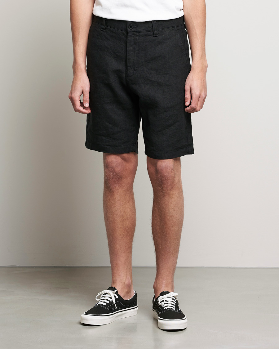 Herr | Shorts | NN07 | Crown Linen Shorts Black