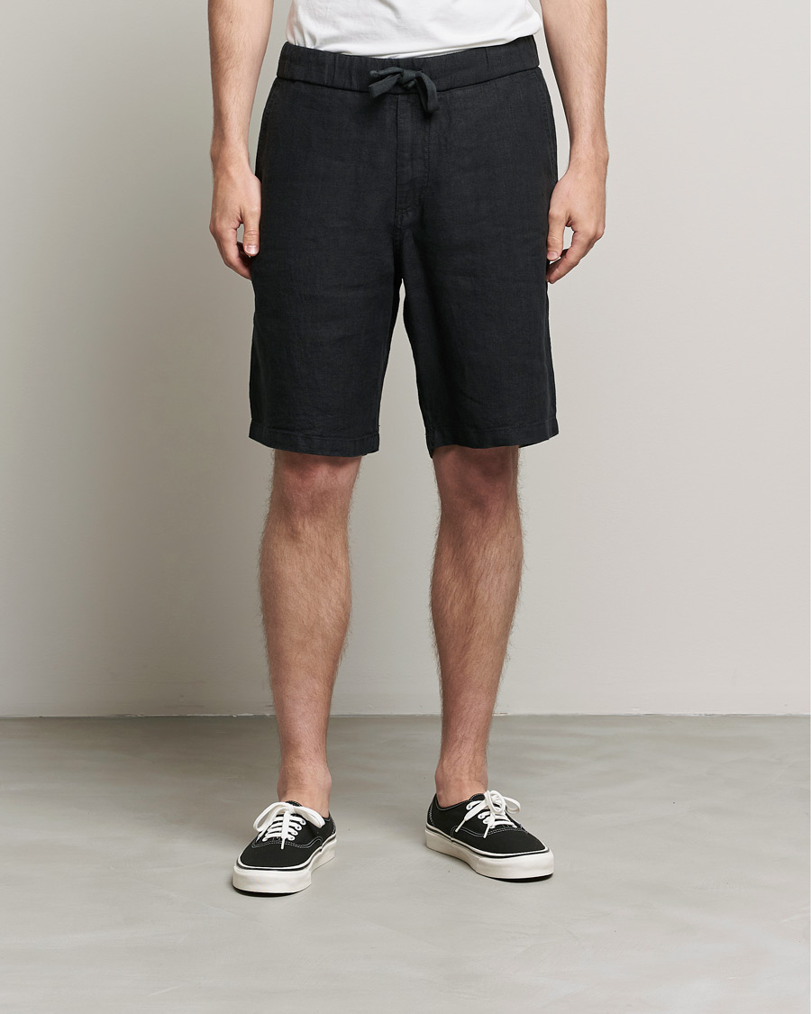Herr |  | NN07 | Keith Drawstring Linen Shorts Black