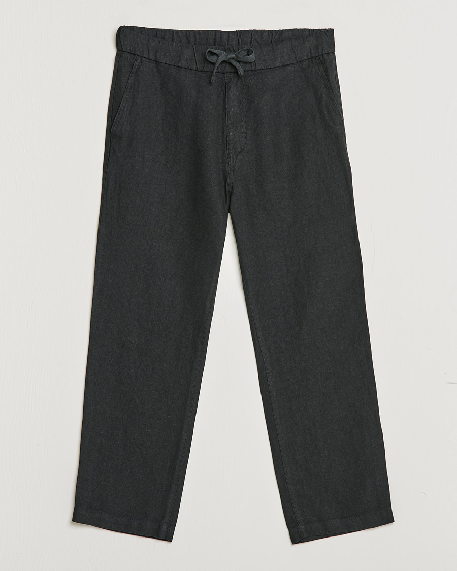 Herr | Byxor | NN07 | Keith Drawstring Linen Trousers Black