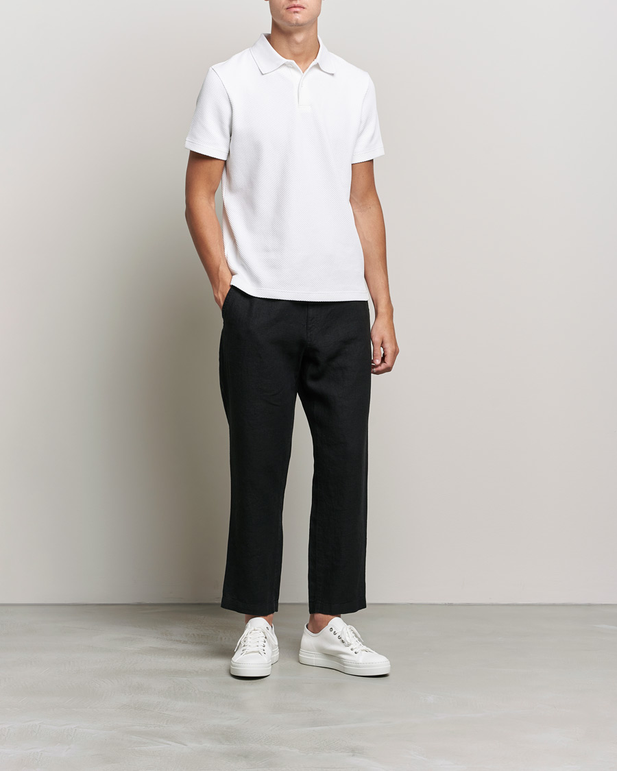 Herr | Byxor | NN07 | Keith Drawstring Linen Trousers Black
