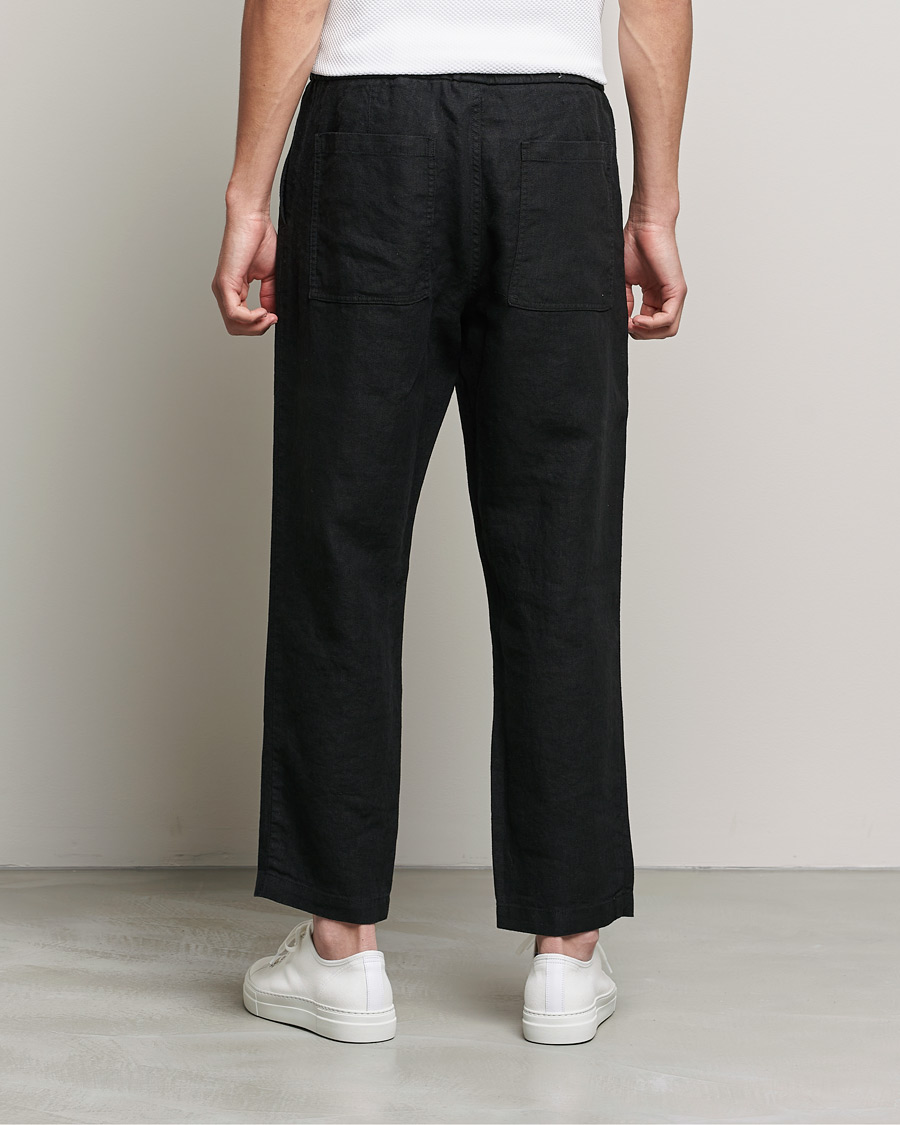 Herr | Byxor | NN07 | Keith Drawstring Linen Trousers Black