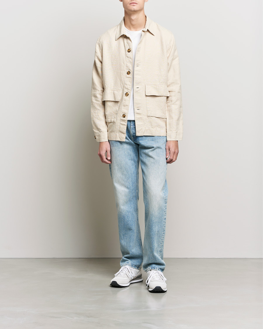 Herr | Skjortor | NN07 | Cedric Heavy Linen Shirt Jacket Ecru