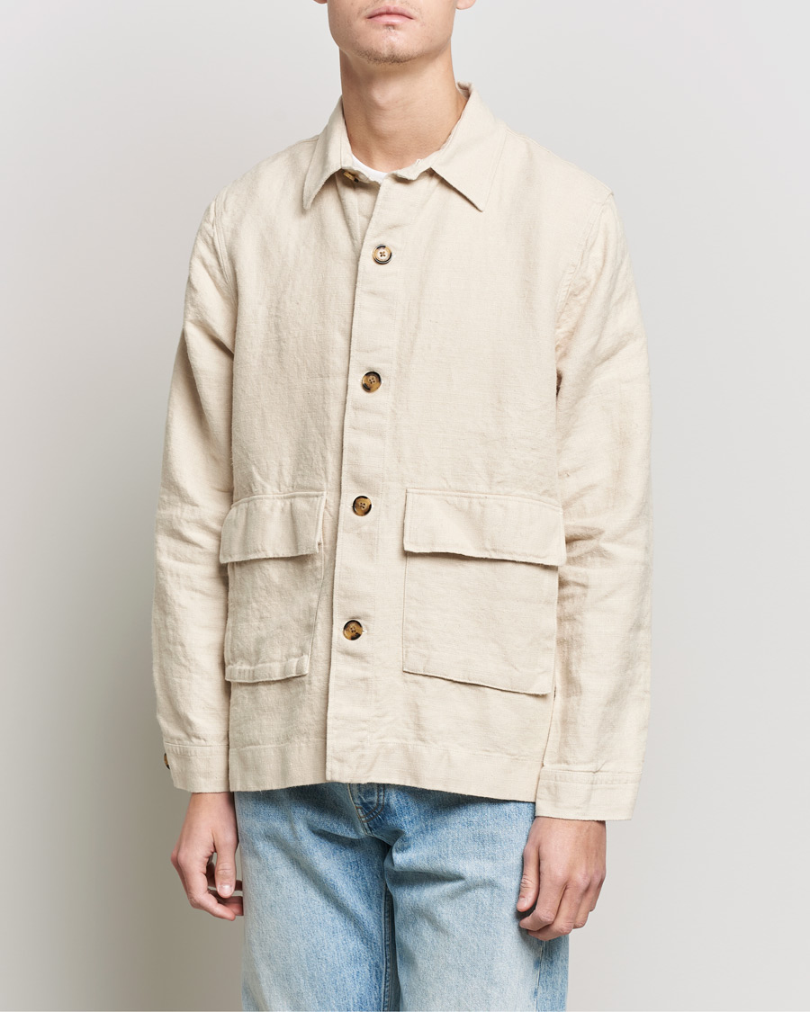 Herr |  | NN07 | Cedric Heavy Linen Shirt Jacket Ecru