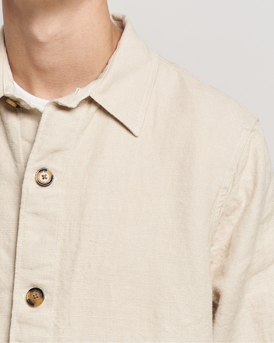 Herr | Skjortor | NN07 | Cedric Heavy Linen Shirt Jacket Ecru