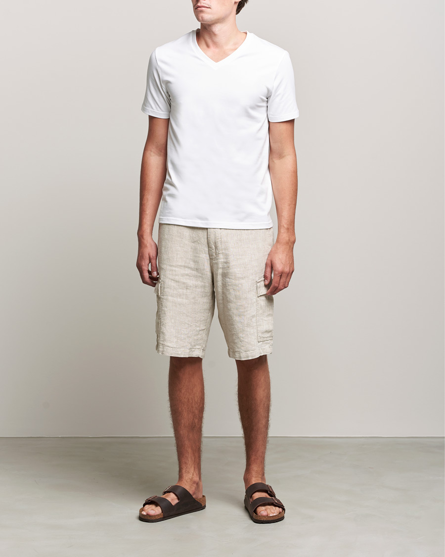 Herr | Shorts | NN07 | Arnie Cargo Linen Shorts Oat