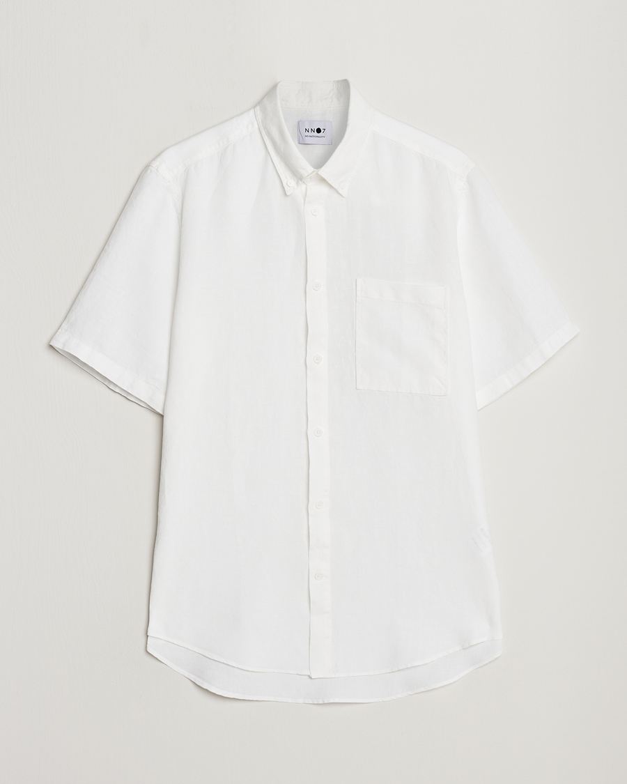Herr |  | NN07 | Arne Linen Short Sleeve Shirt White