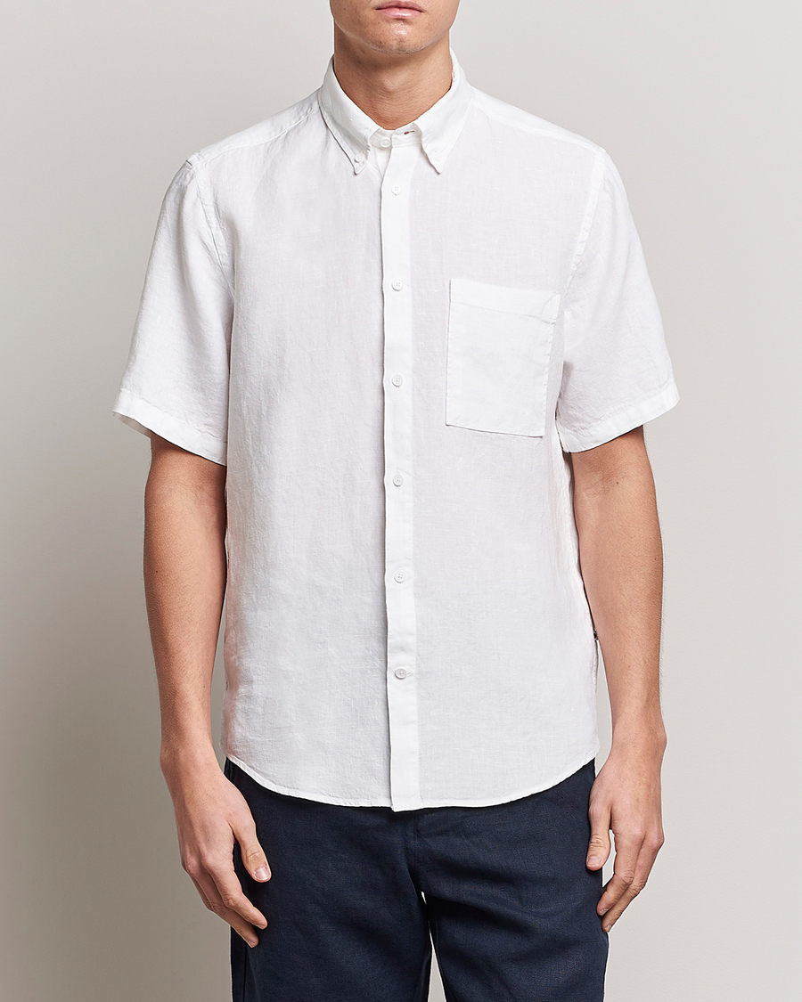 Herr | Linneavdelningen | NN07 | Arne Linen Short Sleeve Shirt White